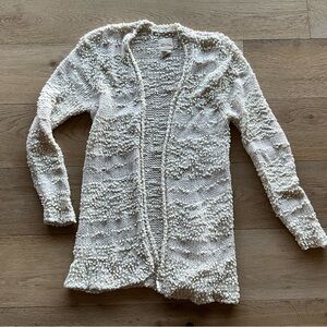 Billabong Cream Open-Front Bobble Knit Cardigan